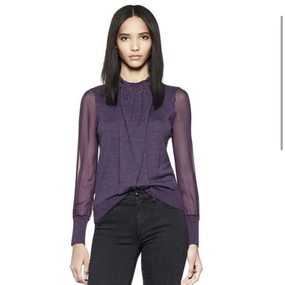 Tory Burch Abitha Sweater Metrino Wool andβ Silk Size XS - Picture 3 of 15